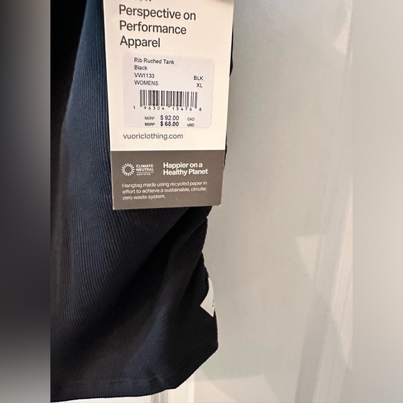 NWT Vuori Rib Ruched Tank - Picture 5 of 6